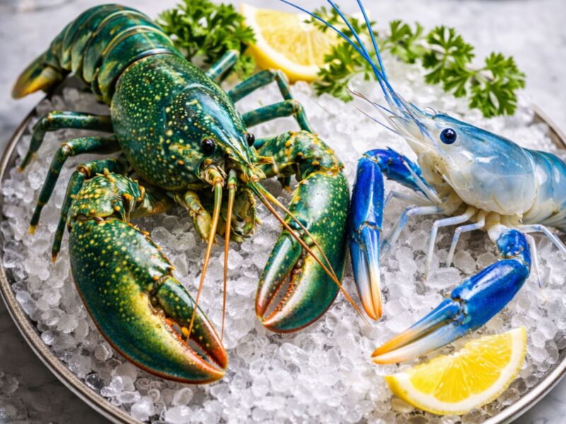 Emerald Lobster and Blue River Prawn (Design B)